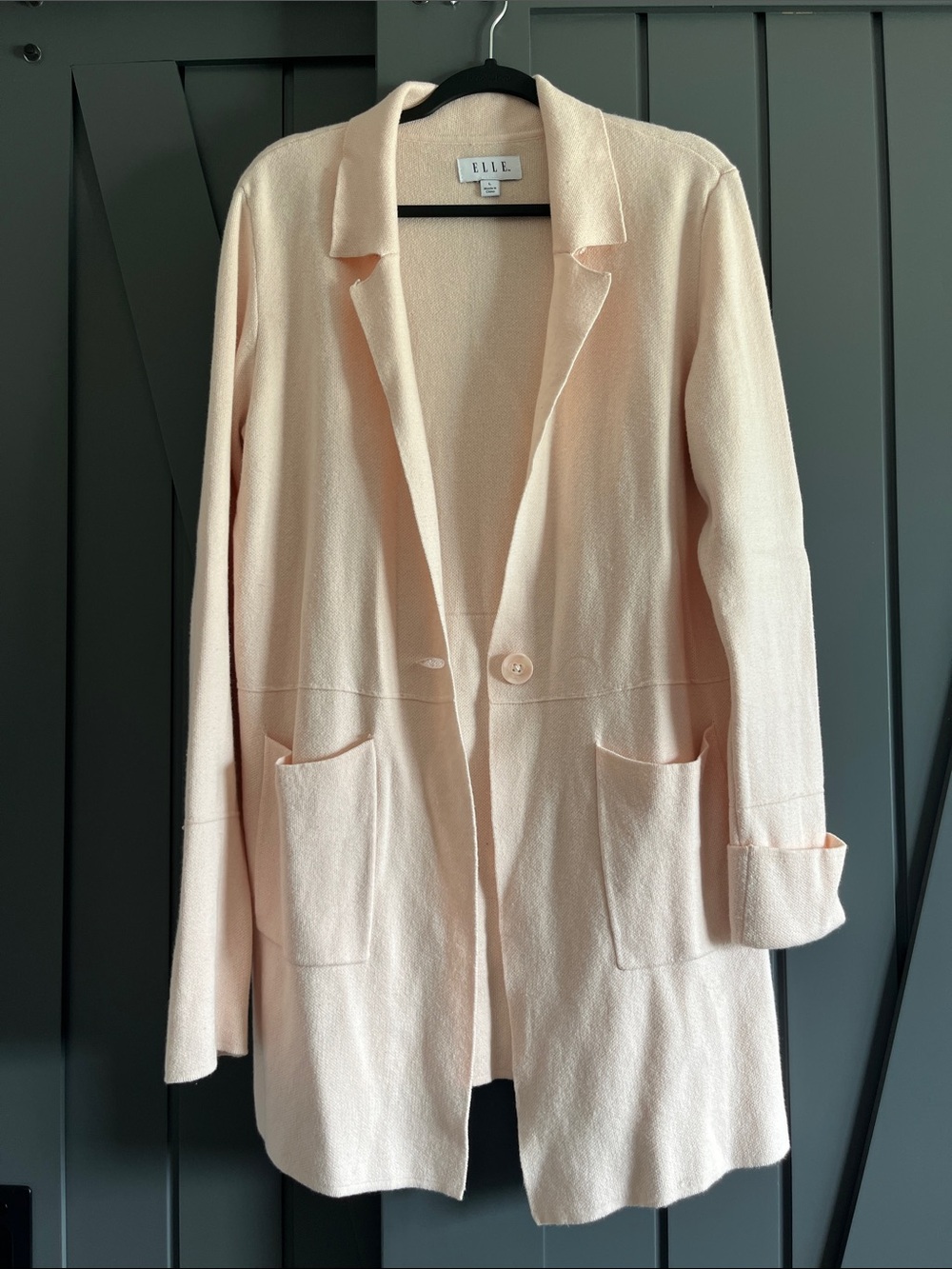 ELLE Pale Pink Long Cardigan Blazer